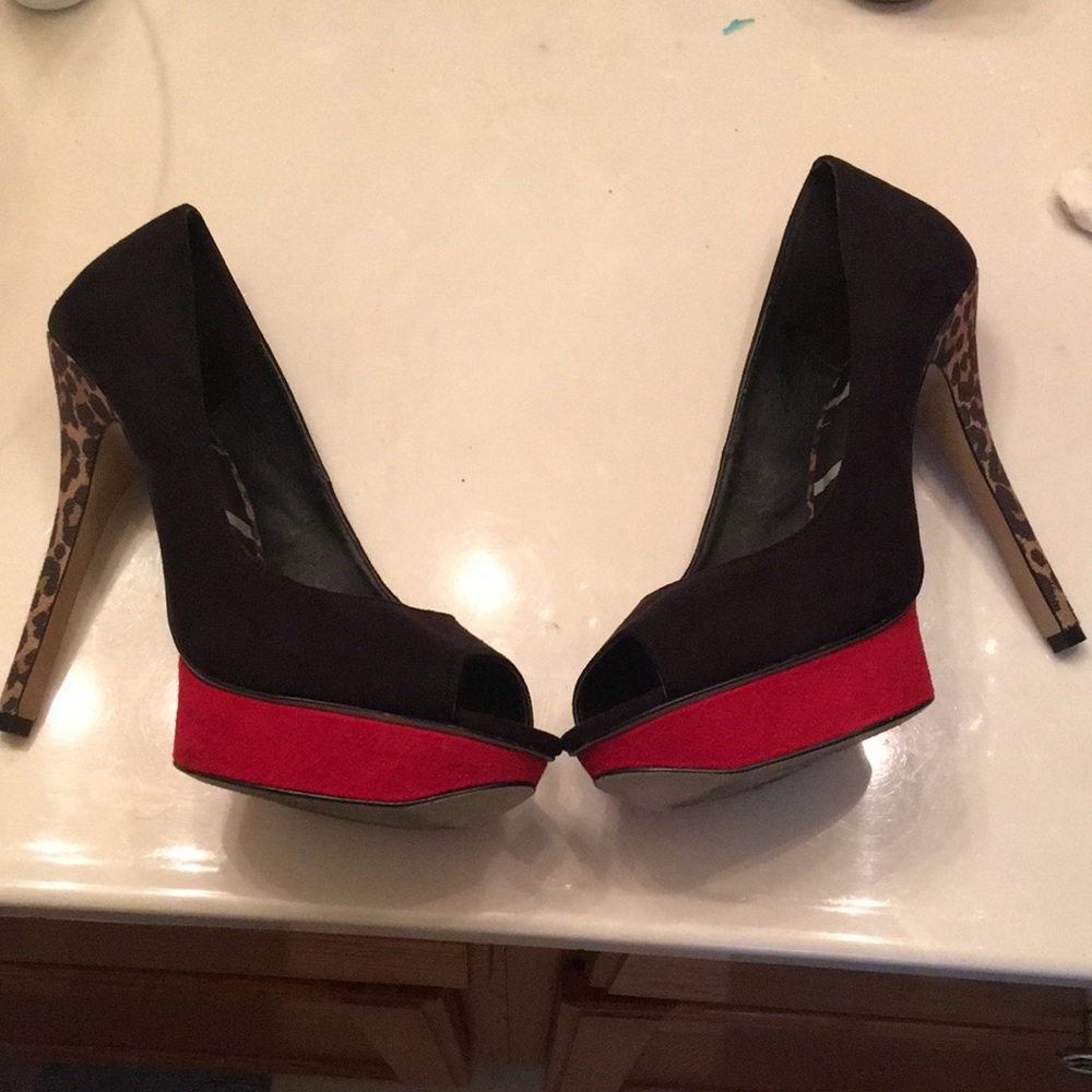 Black open toed heels